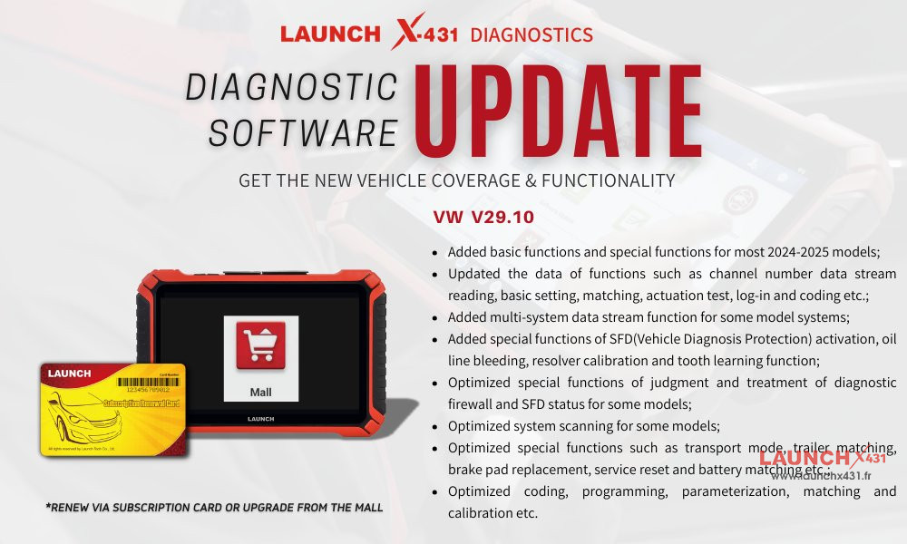 launch x431 update diagnostic software for VW 2024 2025 Models