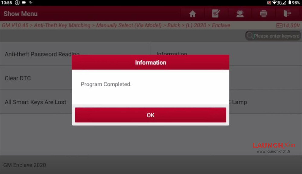 launch x431 immo plus add buick gl8 2020 key 9