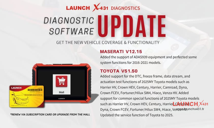 launch x431 update maserati and toyota diagnostic software
