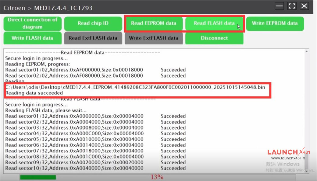 launch x431 ecu programmer clone citroen med17.4.4 8