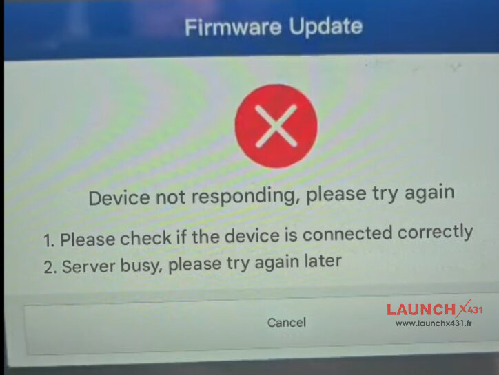 launch x431 pad v update key programmer firmware failure 1