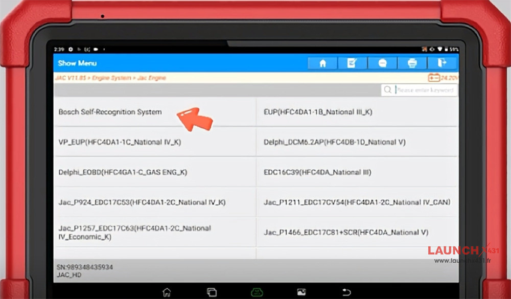 x431 pad v read write jac vin 5