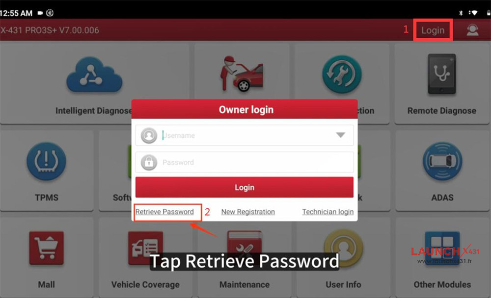 check launch x431 tool username 1