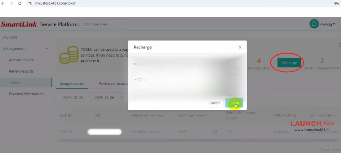 how to use launch smartlink token 3