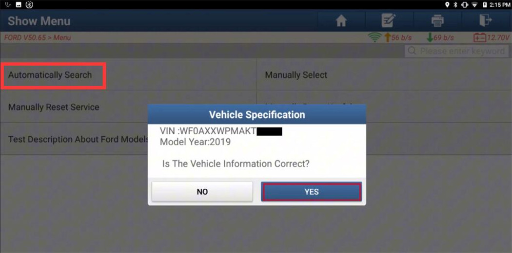 launch x431 clear ford kuga bcm crash data 2