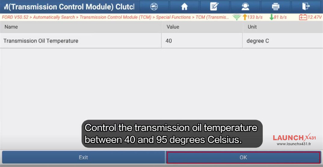 launch x431 learn ford fiesta tcm clutch 10