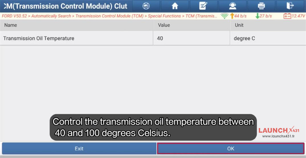 launch x431 learn ford fiesta tcm clutch 14