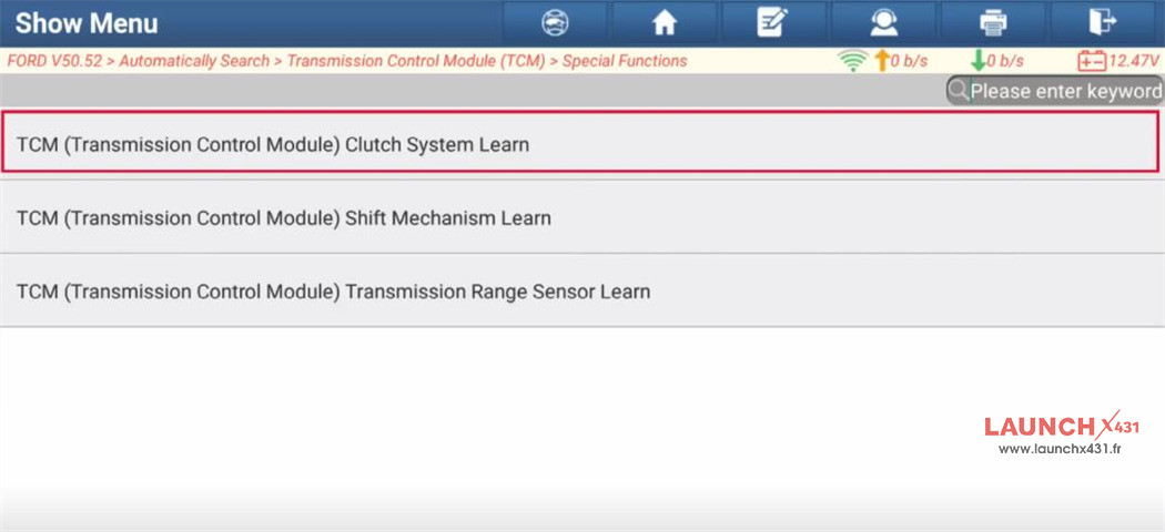 launch x431 learn ford fiesta tcm clutch 5