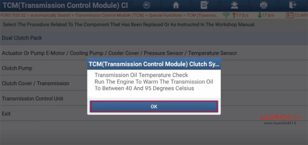 launch x431 learn ford fiesta tcm clutch 9