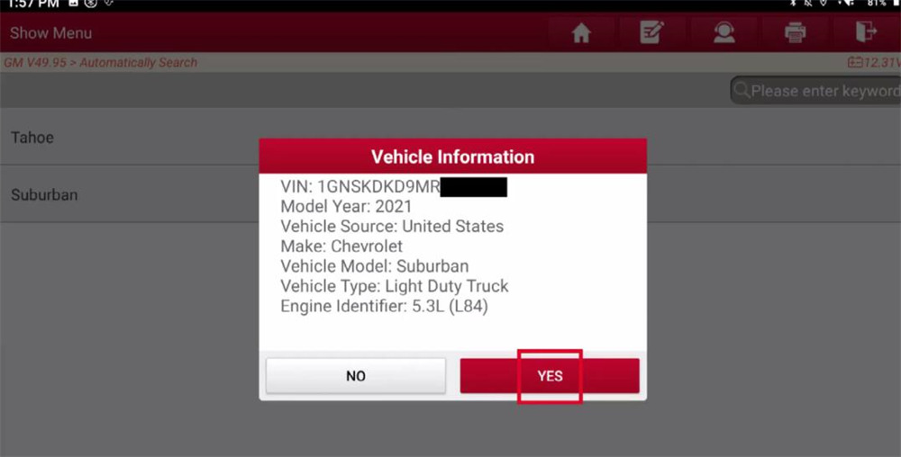 launch x431 reset gm fuel pump power control module 5
