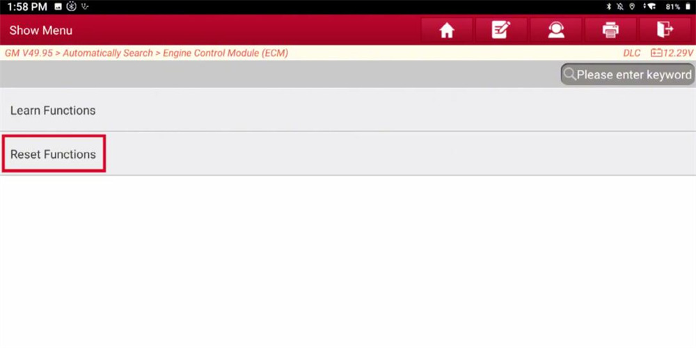 launch x431 reset gm fuel pump power control module 8