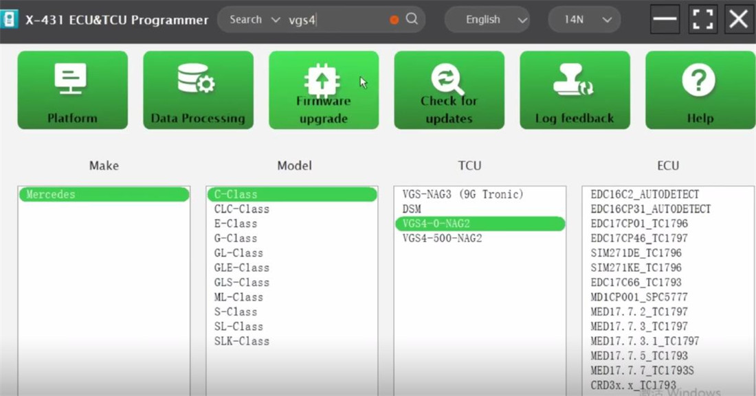 x431 ecu programmer wipe benz vgs4 0 nag2 1
