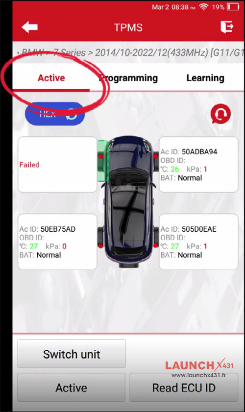 launch tpms 5011 v2 troubleshoot bmw 730li tire pressure 4