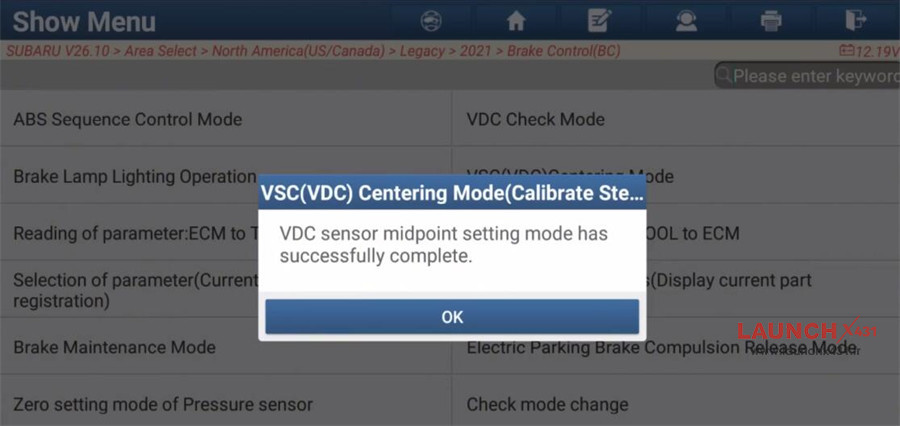 launch x431 subaru steering angle learning 9