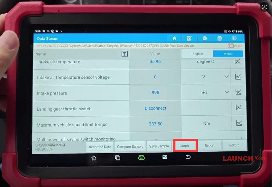 x431 v+ smartlink hd read jac dtc data stream 9