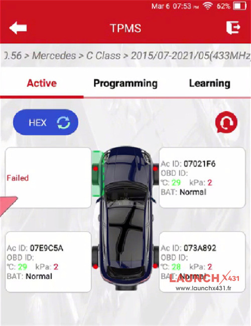 launch 5011 v2 replace benz tire pressure sensor 3