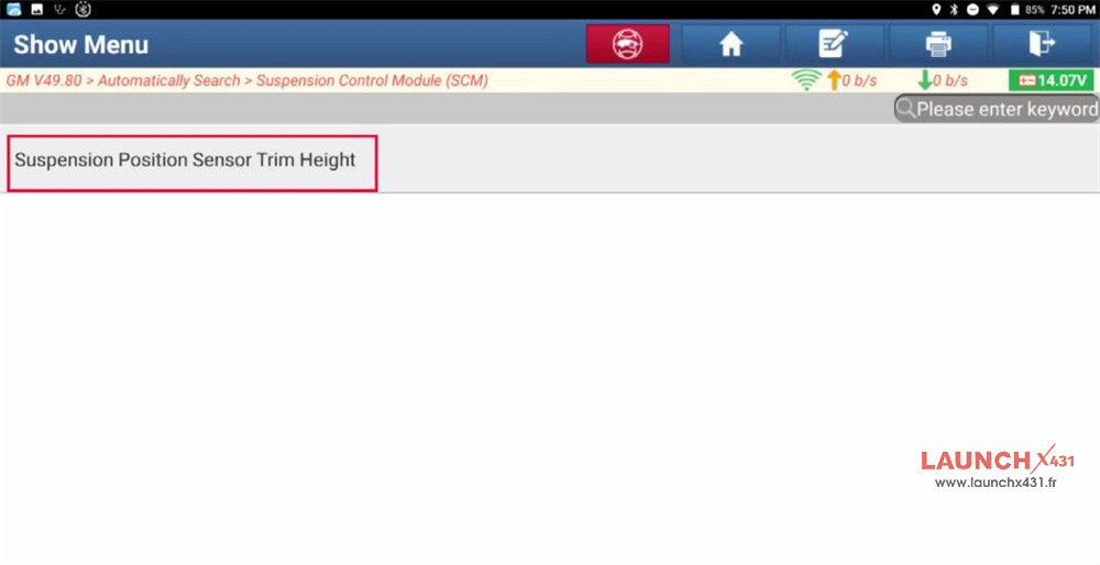 launch x431 gm suspension position sensor trim height 7