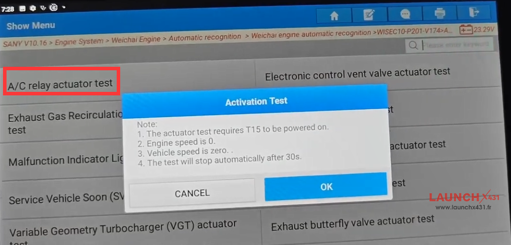 launch x431 pad5 link hd test sany a c relay actuator 4