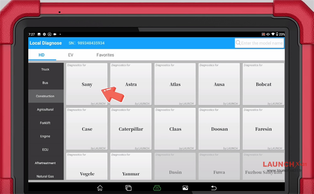 x431 pad5 link hd read sany data stream 1