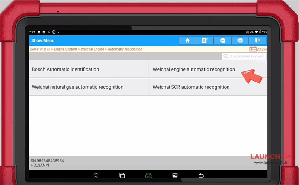 x431 pad5 link hd read sany data stream 2