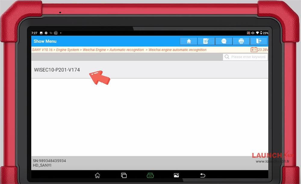 x431 pad5 link hd read sany data stream 3