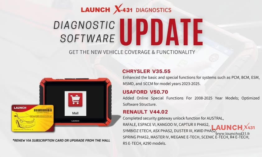 Launch X431 Update diagnostic software for CHRYSLER 