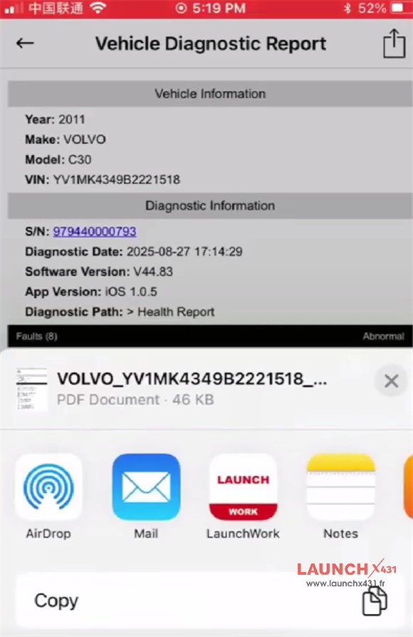 how to use launch aiobd on volvo 18
