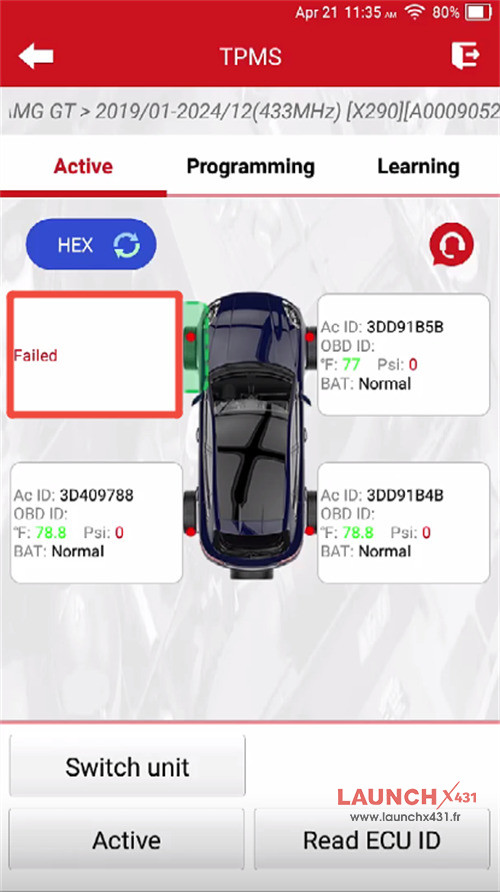 launch 5011 v2 replace benz amg gt tpms sensor 2