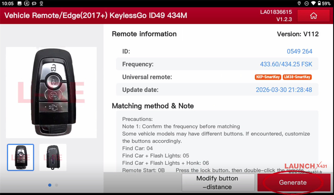 launch x431 immo plus program ford edge 1