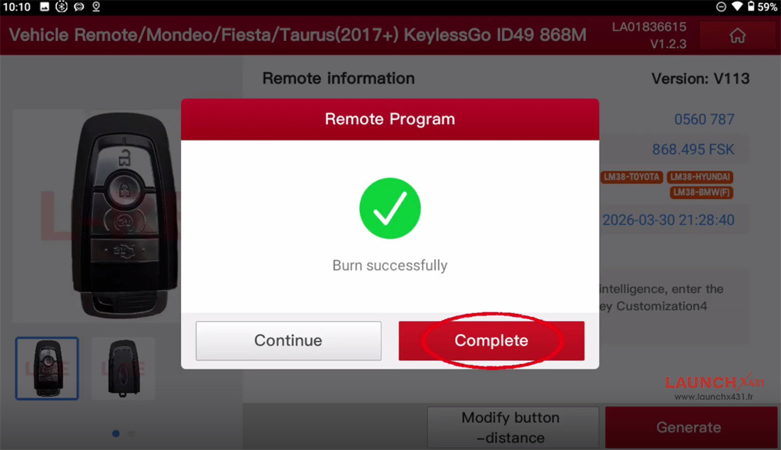 launch x431 immo plus program ford edge 3