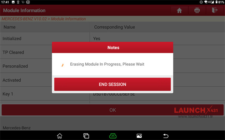 launch x431 pro5 erase mercedes benz vgs3 nag2 tcu 12