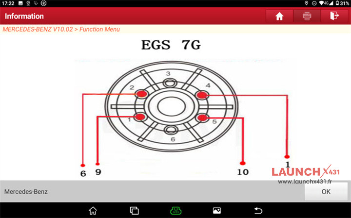 launch x431 pro5 erase mercedes benz vgs3 nag2 tcu 6