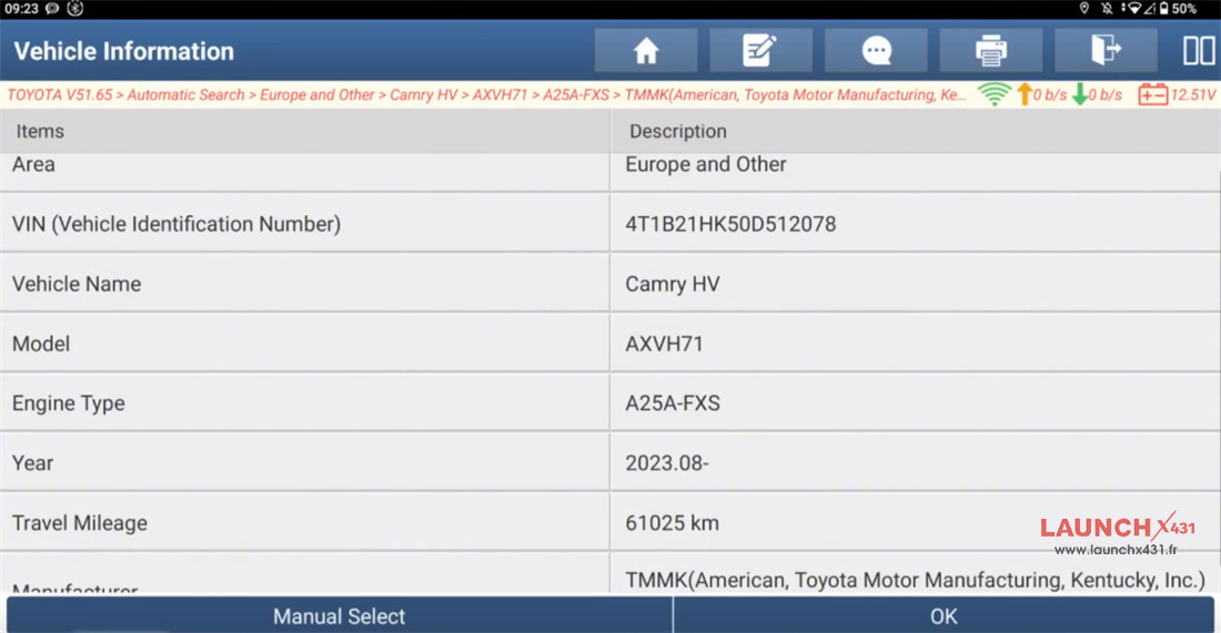 launch x431 reset camry hv learning value 5