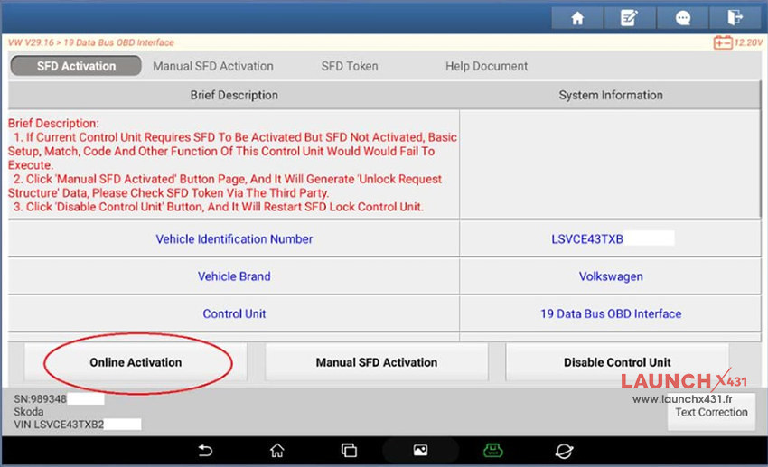 Launch VAG SFD update