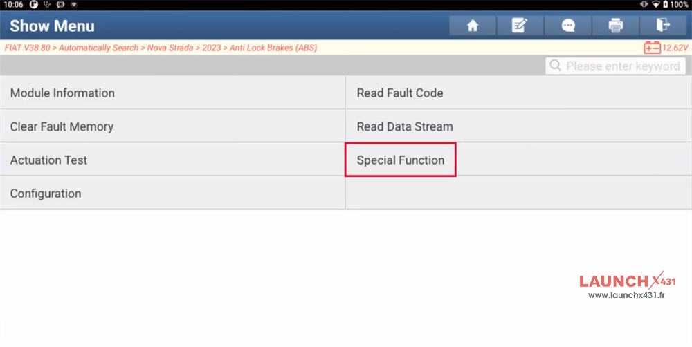 launch x431 calibrate fiat longitudinal and lateral sensor 8