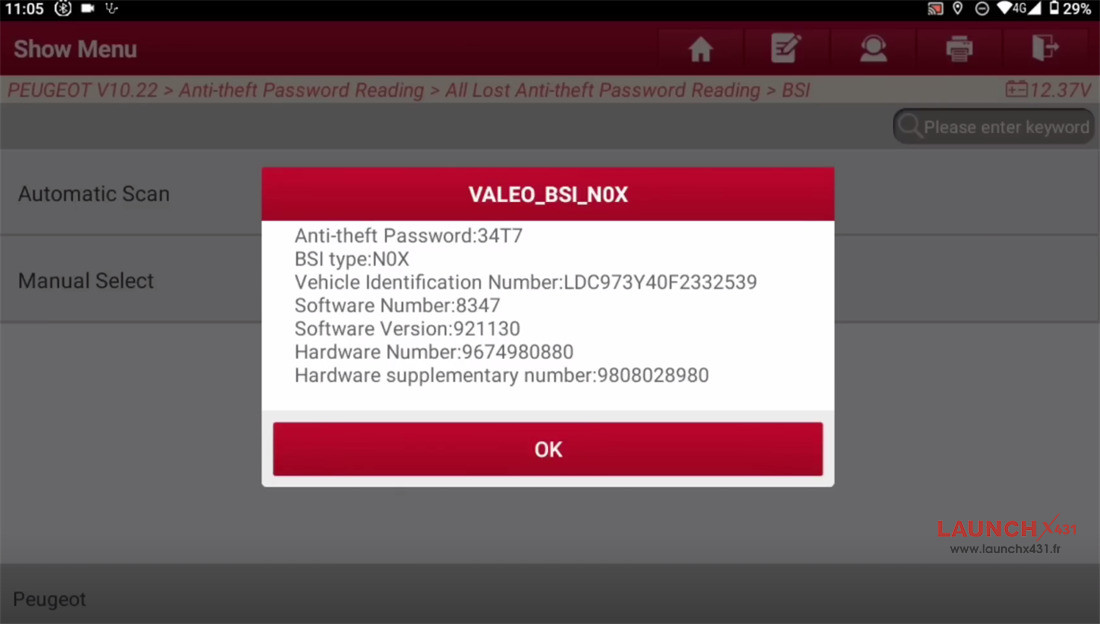 launch x431 immo plus program peugeot 3008 4