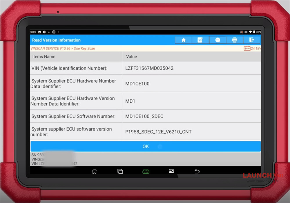 launch x431 pad5 link hd genlyon obd light test 3