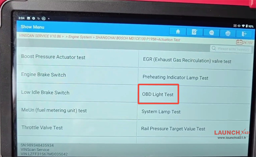 launch x431 pad5 link hd genlyon obd light test 5