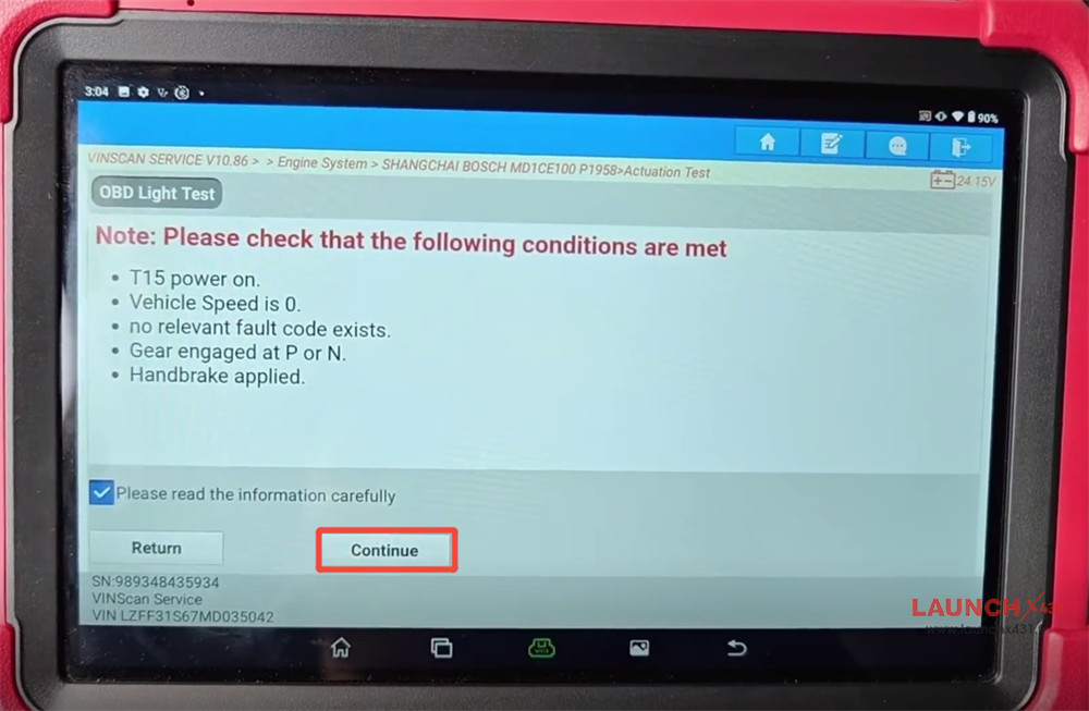 launch x431 pad5 link hd genlyon obd light test 6