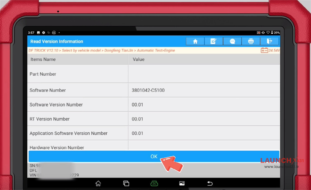 launch x431 pad5 link hd read dongfeng data stream 4