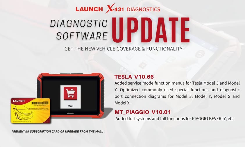 Launch X431 Update Tesla diagnostic software