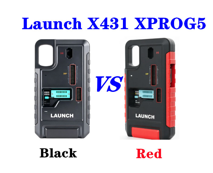 Launch x431 xprog5 black version and red version comparison