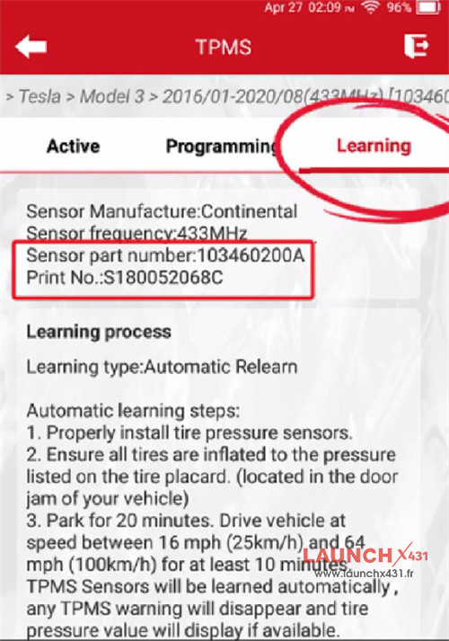 launch tpms 5011 v2 fix 2020 tesla model 3 tpms fault 3