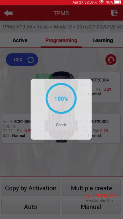 launch tpms 5011 v2 fix 2020 tesla model 3 tpms fault 5