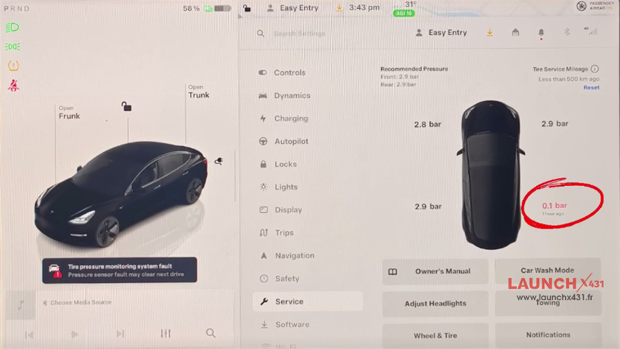 launch tsensor b replace 2022 tesla model y tpms 2