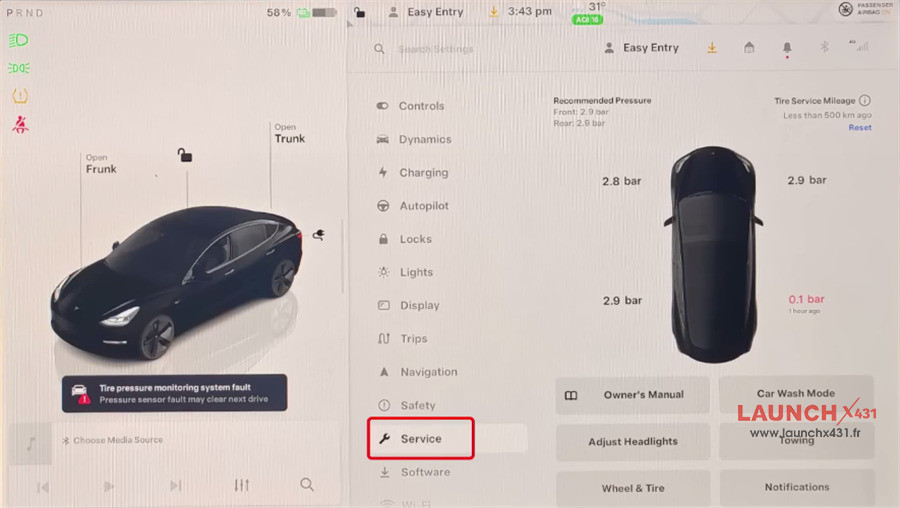 launch tsensor b replace 2022 tesla model y tpms 5