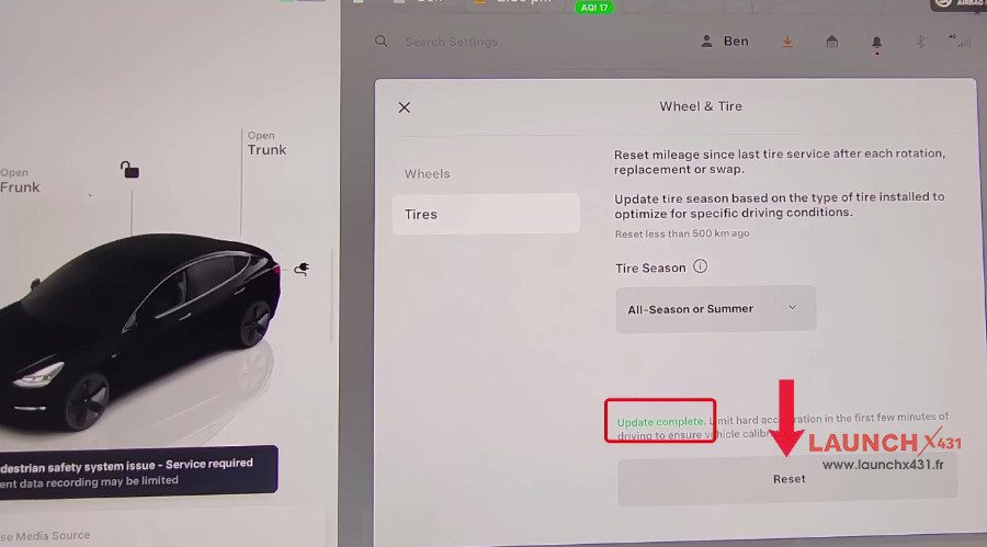 launch tsensor b replace 2022 tesla model y tpms 7