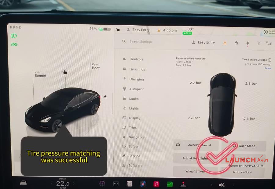 launch tsensor b replace 2022 tesla model y tpms 9
