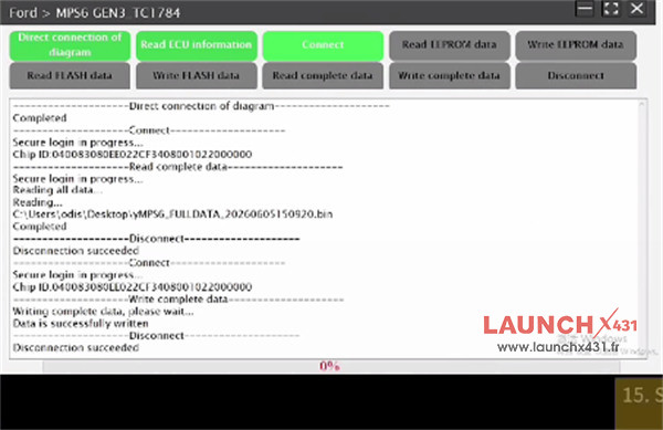 launch x431 x prog5 erase ford mps6 tcu 7