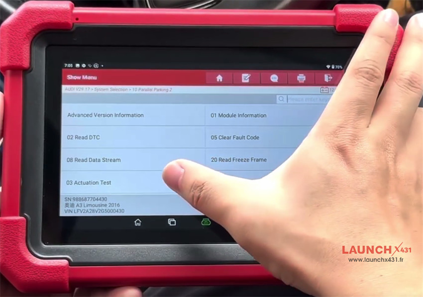 launch crp919xbt audi activation of park assist test 4